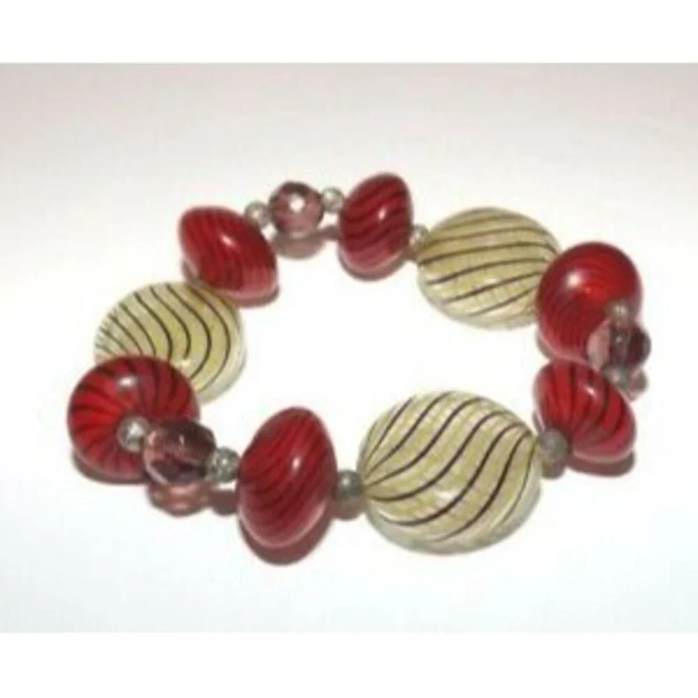 Vintage Venetian Murano Glass Bubbles Beaded Bracelet